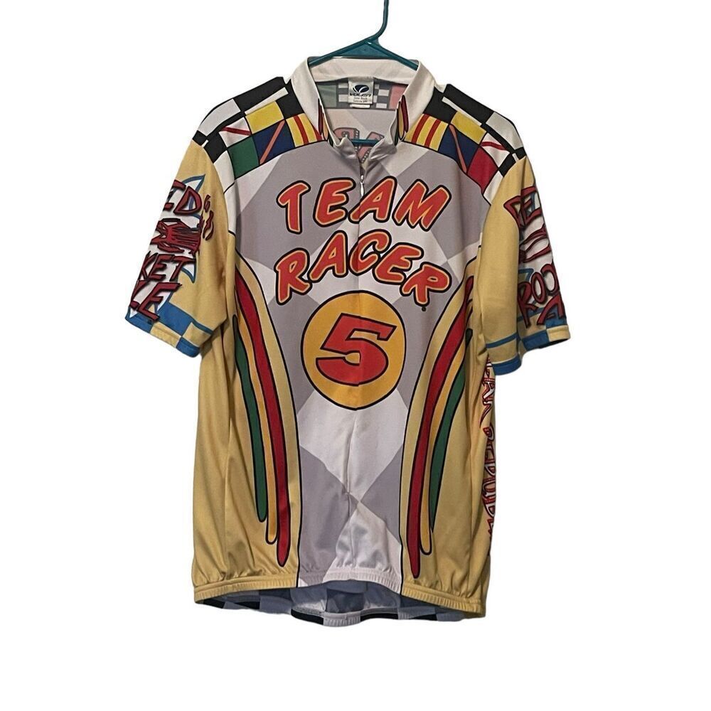 Valor Mens Multicolor Bear Republic Team Racer 5 Full Zip Jersey Size 2XL
